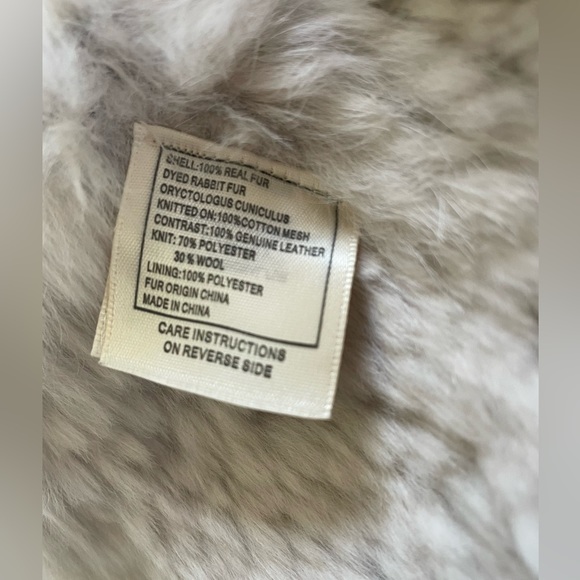 JUNE - Genuine Dyed Rabbit Fur and Suede Jacket w/ front angled pockets - XS - Picture 10 of 12